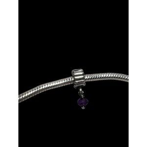 Authentic Pandora Amethyst dangle charm sterling 925‎ silver